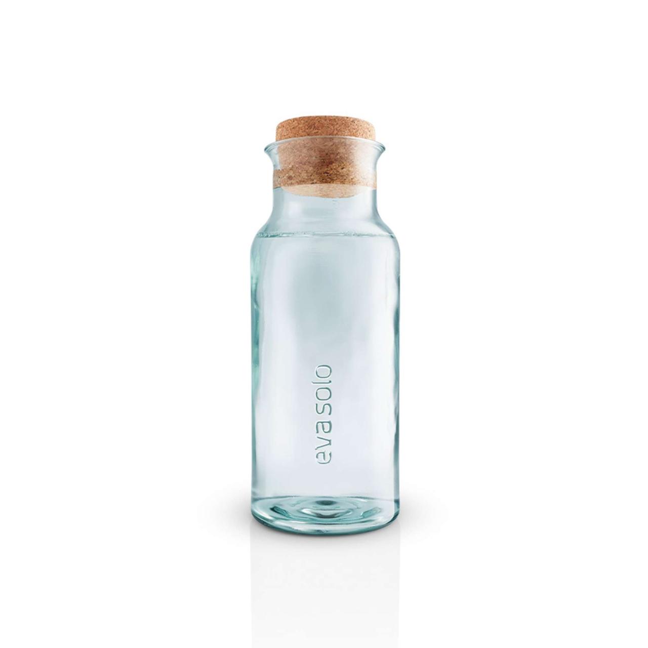 Recycled glass carafe - 1 liter - with cork