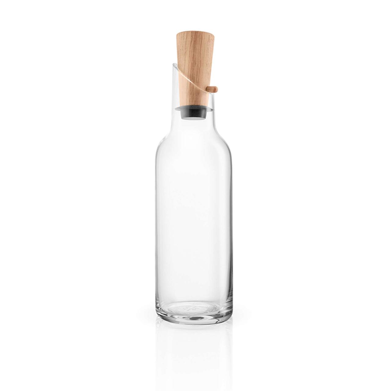 Carafe en verre - 1 litre - avec bouchon en bois