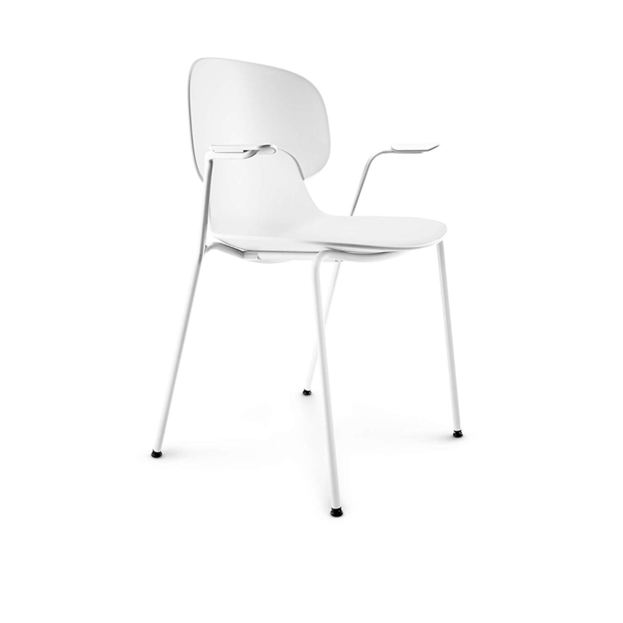 Combo dining chair - White - with armrest