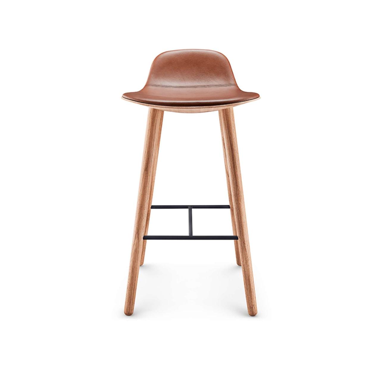 Yuuga barstool - Oiled oak w. cognac leather - 75 cm