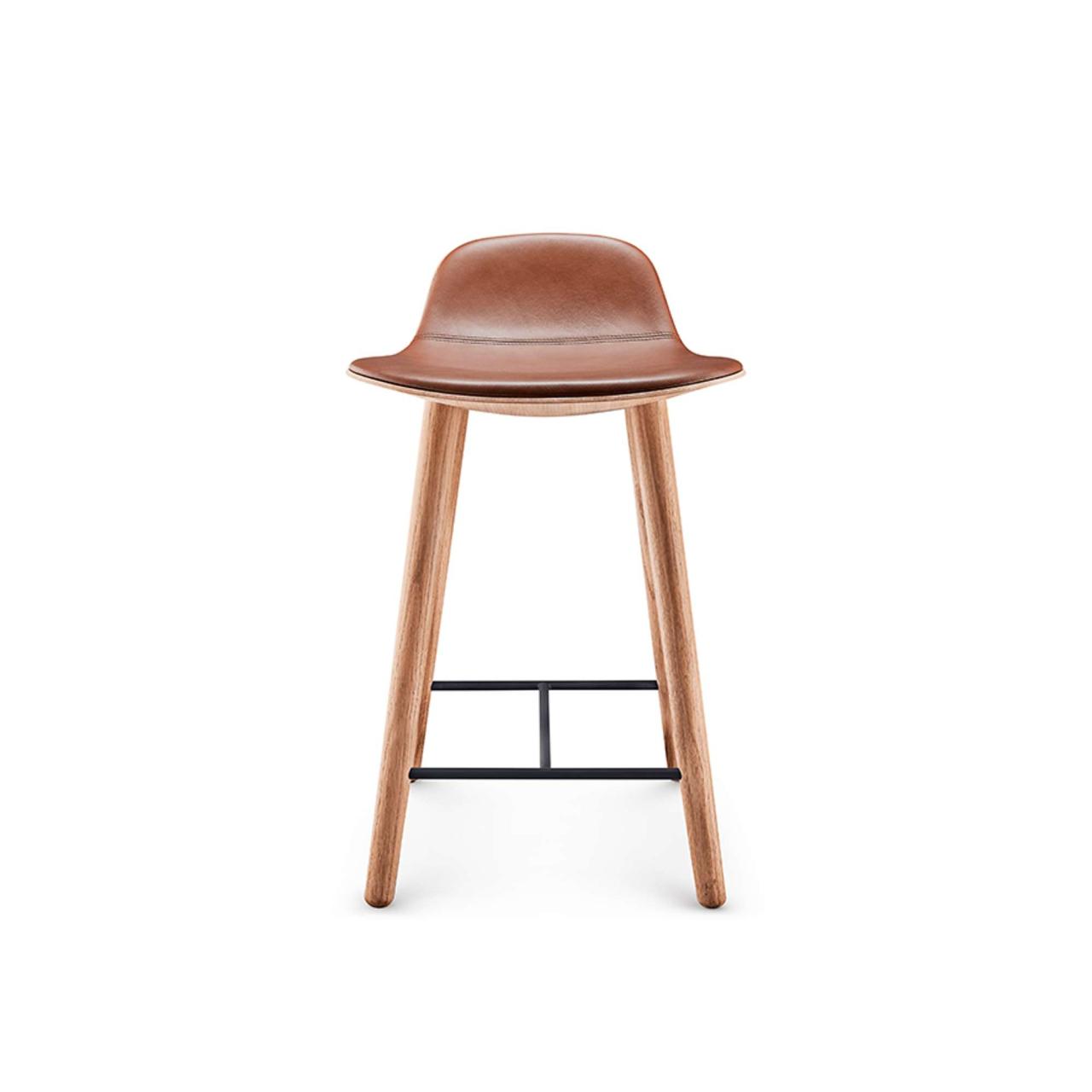 Yuuga barstool - Oiled oak w. cognac leather - 65 cm