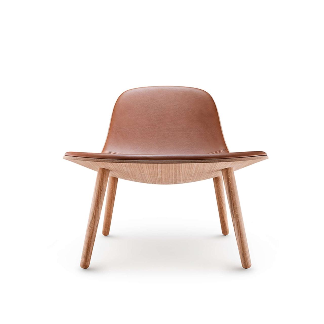 Yuuga Lounge chair - Oiled oak w. cognac leather