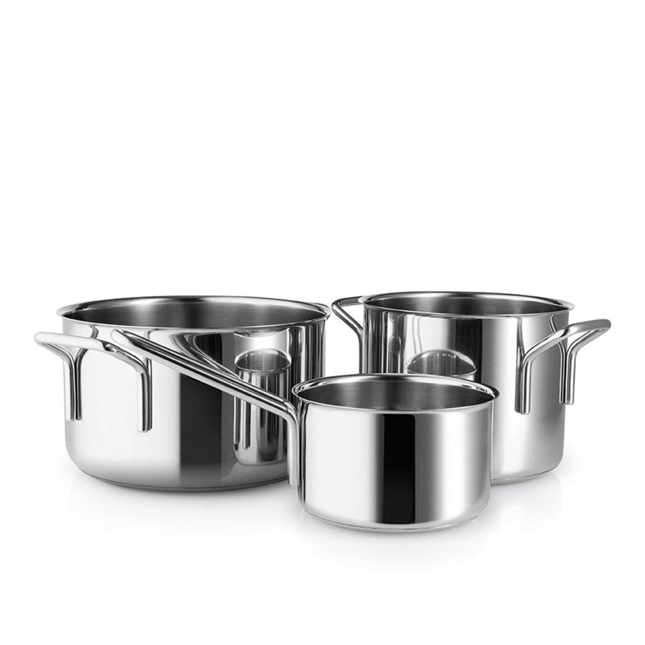 Stainless steel batterie de cuisine - 3 pièces