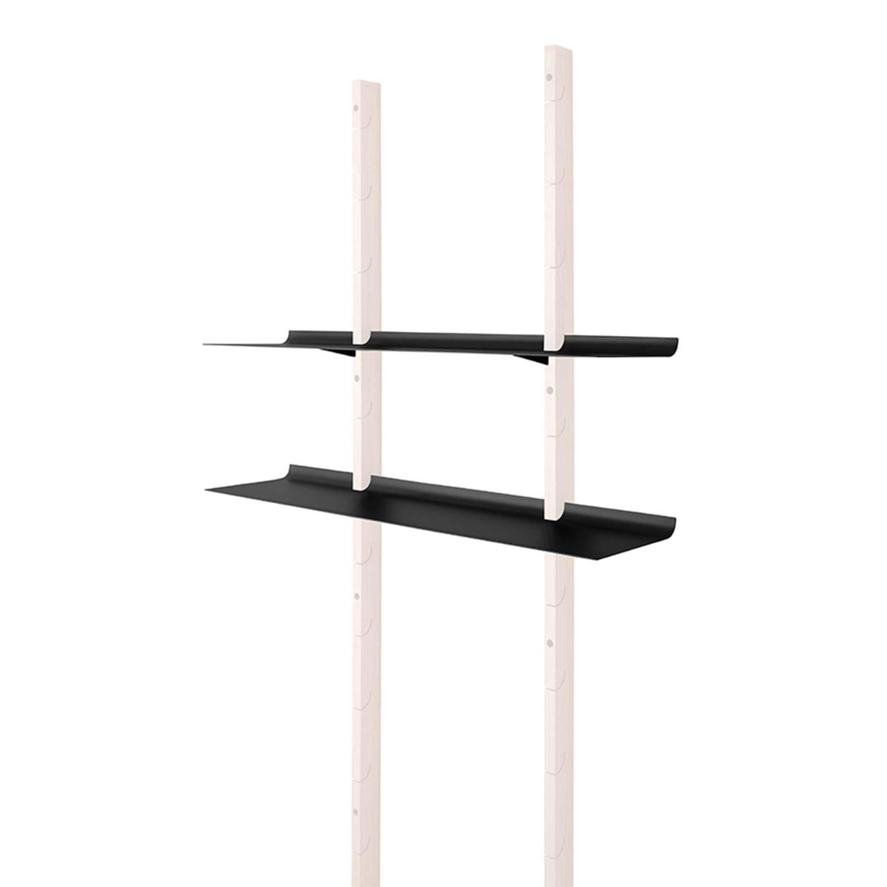 Smile shelves - 80x20 cm - Black - 2 pcs.