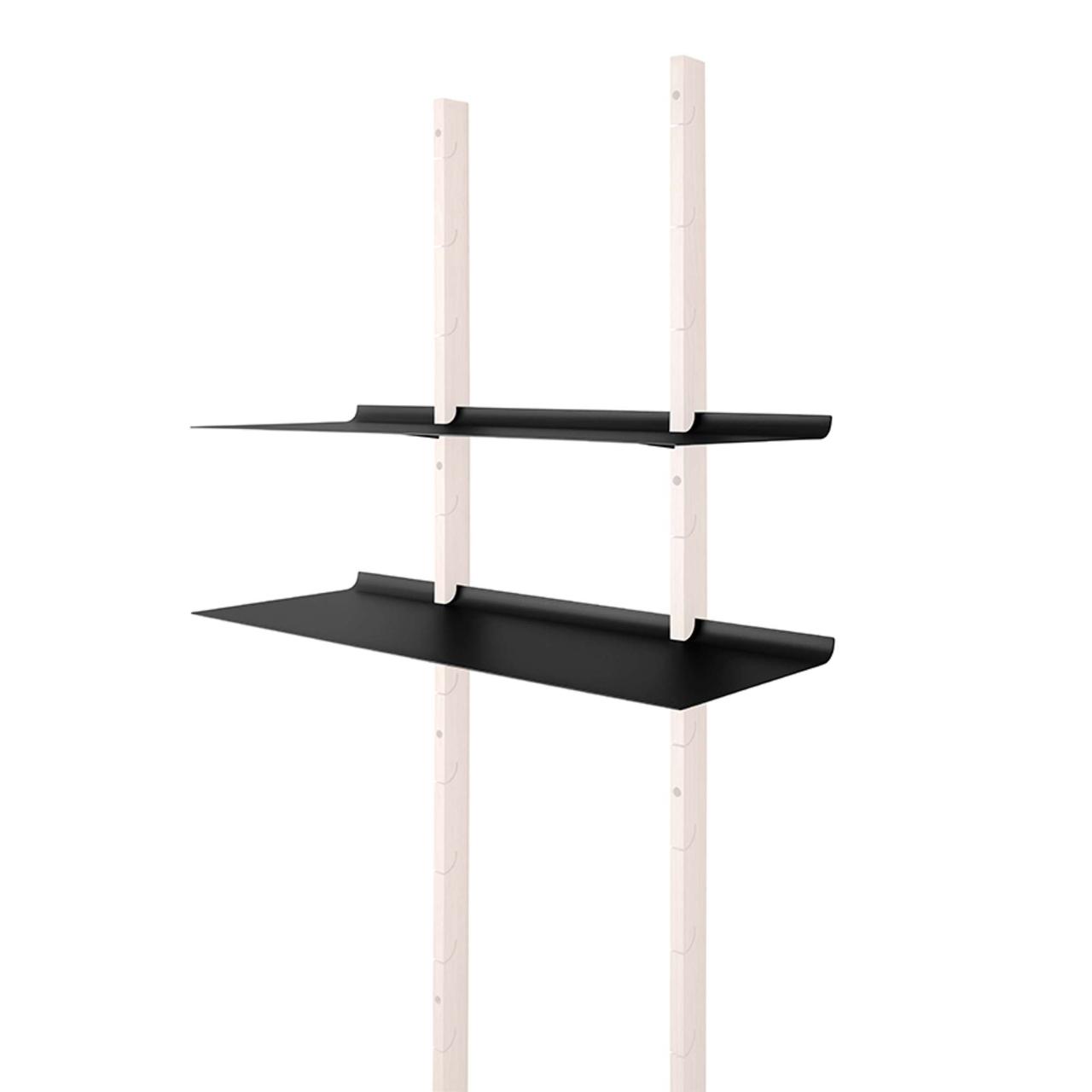 Smile shelves - 80x30 cm - Black - 2 pcs.