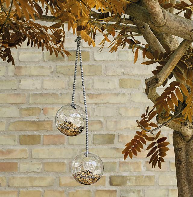 Glass bird feeders - Set of two - Ø10 cm