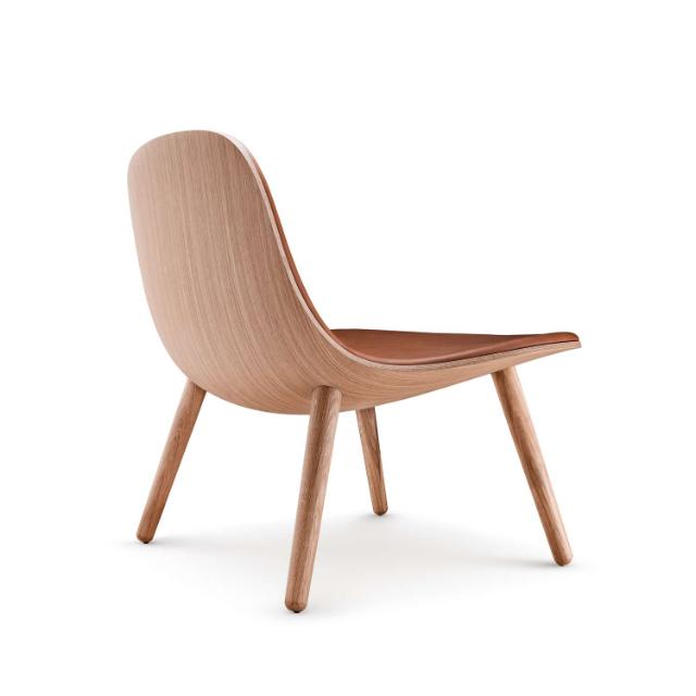 Yuuga Lounge chair - Oiled oak w. cognac leather